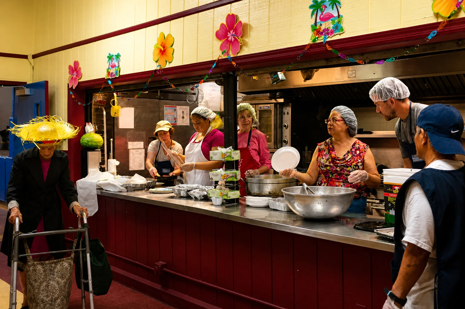 Volunteers serving food at Don Bosco Cares
